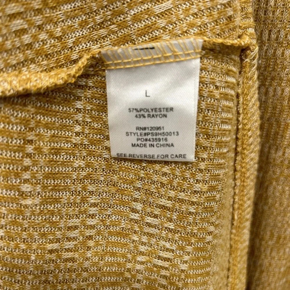 New Pink Rose Womens Dress size Large Short Ruffle Sleeve T Shirt Ribbed Yellow - Picture 4 of 6